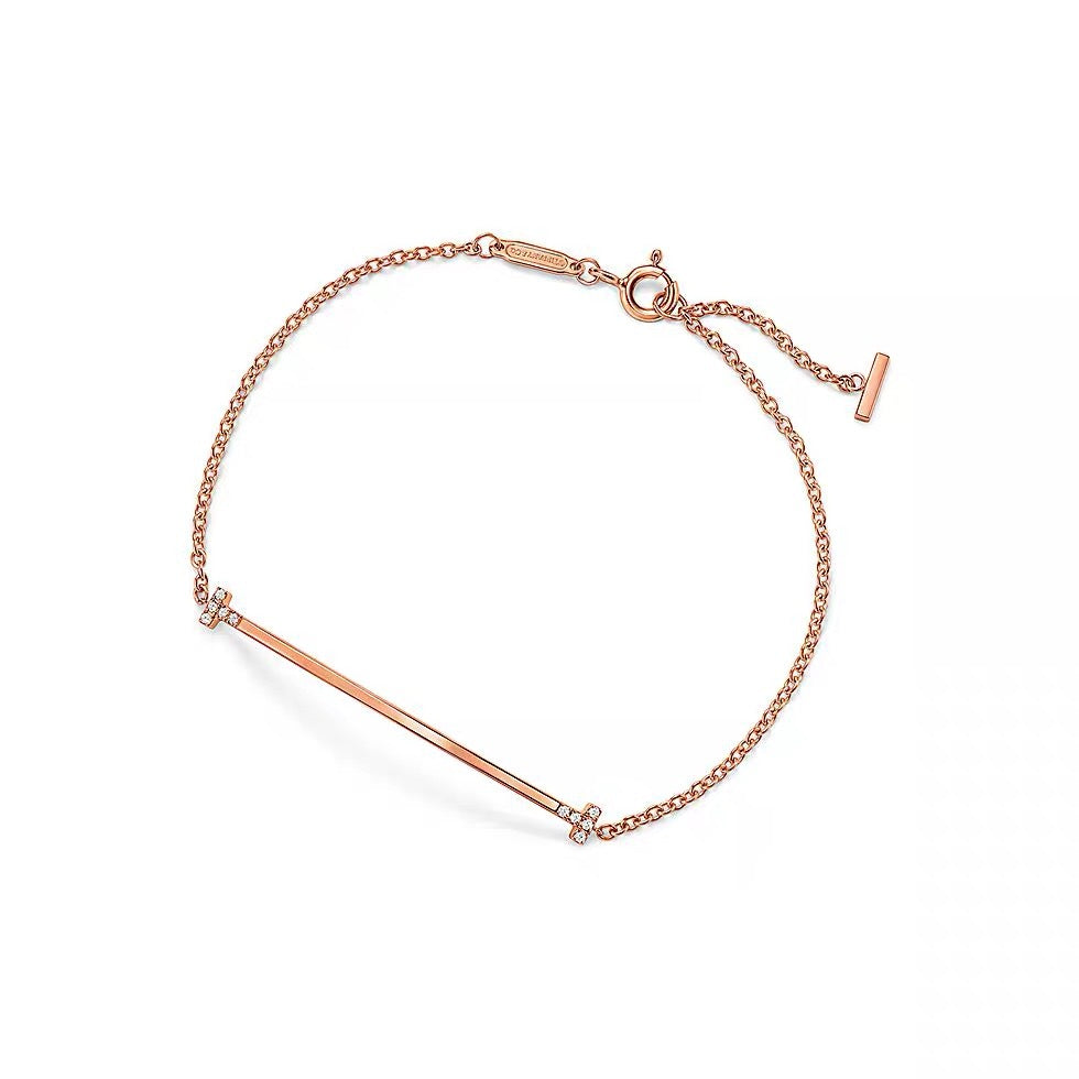 Tiffany Style Smile Cubic Zirconia 18K Gold-Plated Bracelet detail view 1