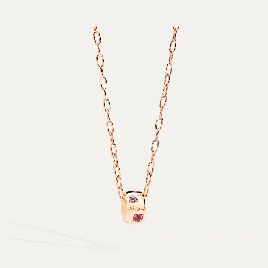 Pomellato Style Hourglass 18K Gold-Plated Necklace - Multicolor Pavé