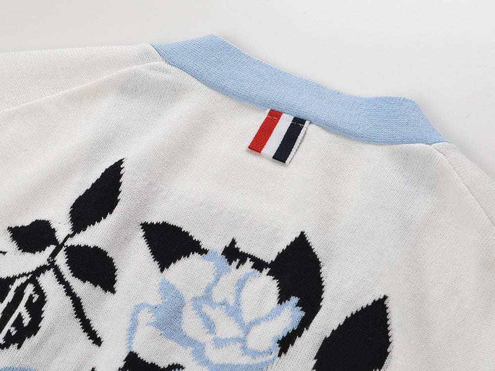 Women's Floral V-Neck Cardigan THOM TREND