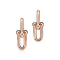 Tiffany Style Horseshoe 18K Gold-Plated Earrings - Horseshoe Huggie Earrings Rose Gold Tone