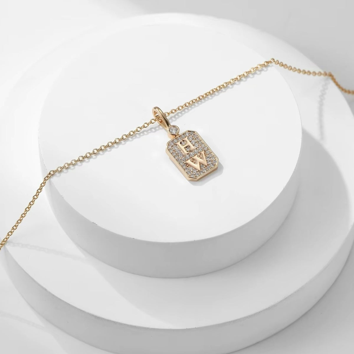 Harry Winston Style Lock Cubic Zirconia Necklace detail view 5