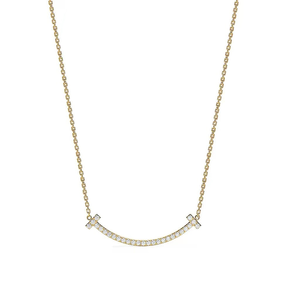 Tiffany Style Smile Cubic Zirconia Necklace detail view 13