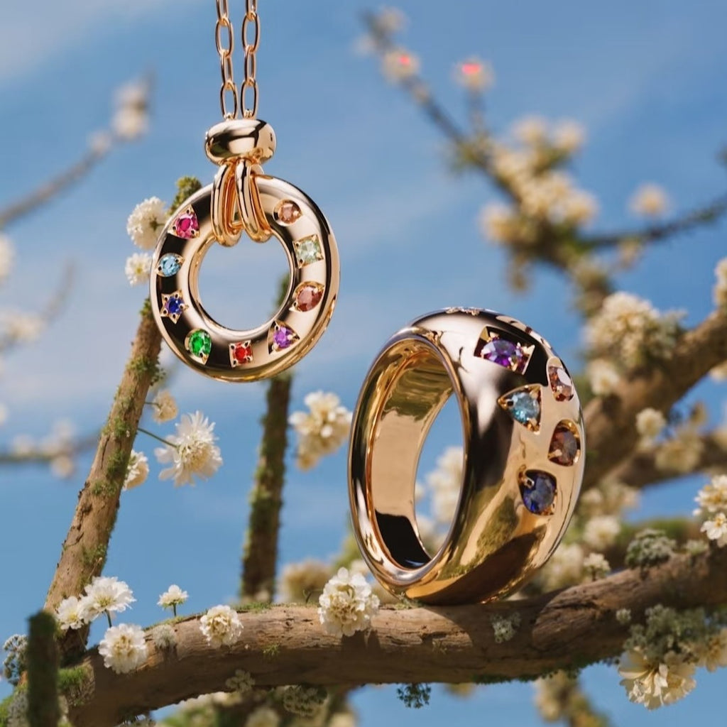 Pomellato Style Multicolor Stone 18K Gold-Plated Necklace detail view 2