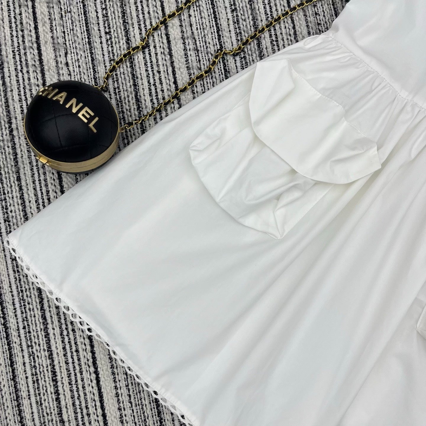 Lace Trim Collar Shirt Dress