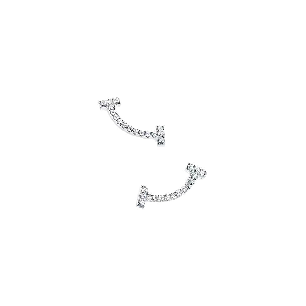 Tiffany Style Smile Cubic Zirconia Earrings detail view 4