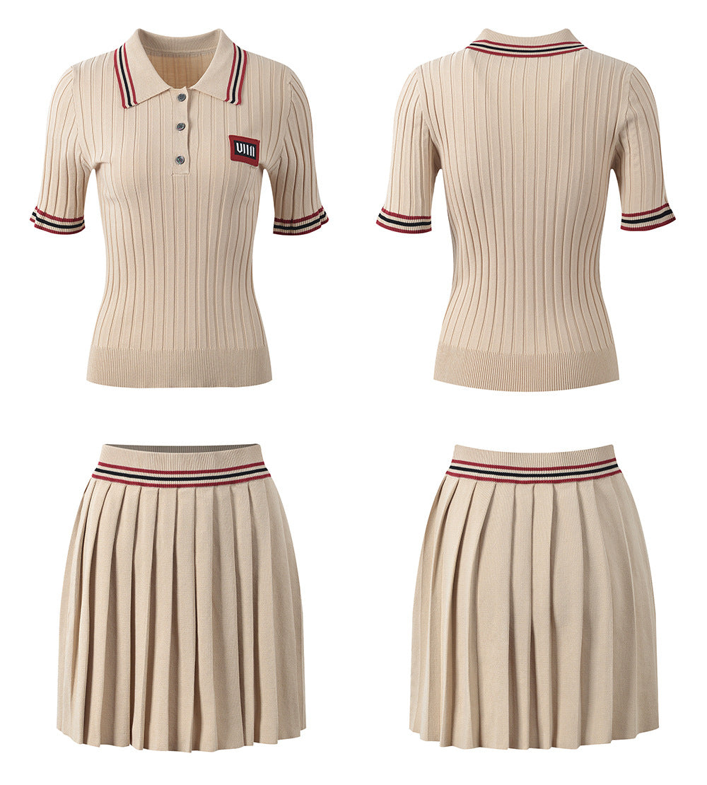 Women's Knitted Short Sleeve +Skirt THOM TREND