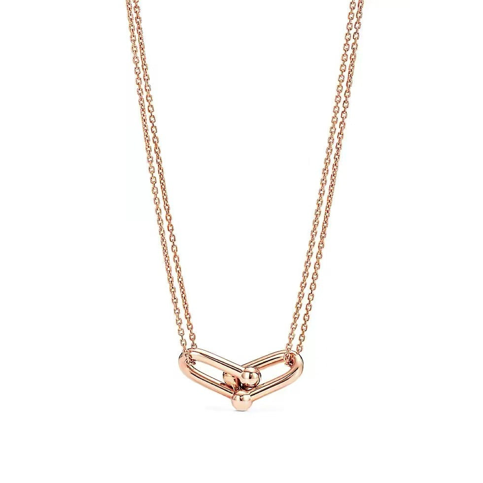 Tiffany Style Horseshoe 18K Gold-Plated Necklace detail view 4