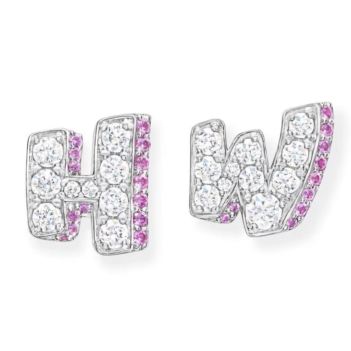 Harry Winston Style Lock Cubic Zirconia Earrings detail view 9
