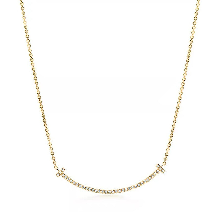 Tiffany Style Smile Cubic Zirconia Necklace detail view 17