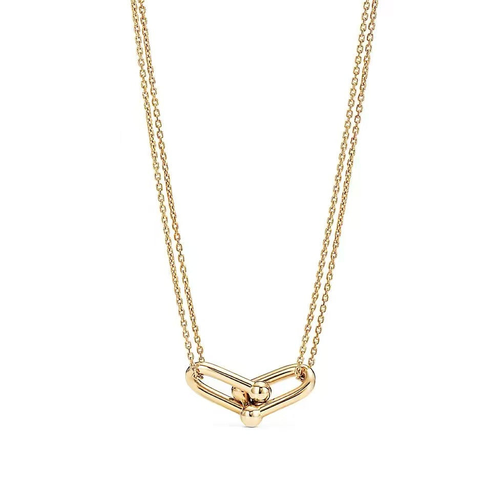 Tiffany Style Horseshoe 18K Gold-Plated Necklace detail view 3