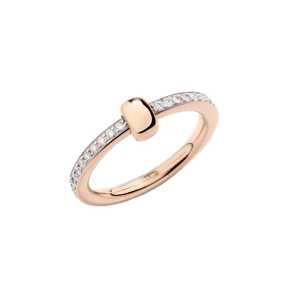 Pomellato Style Classic Cubic Zirconia 18K Gold-Plated Ring detail view 4