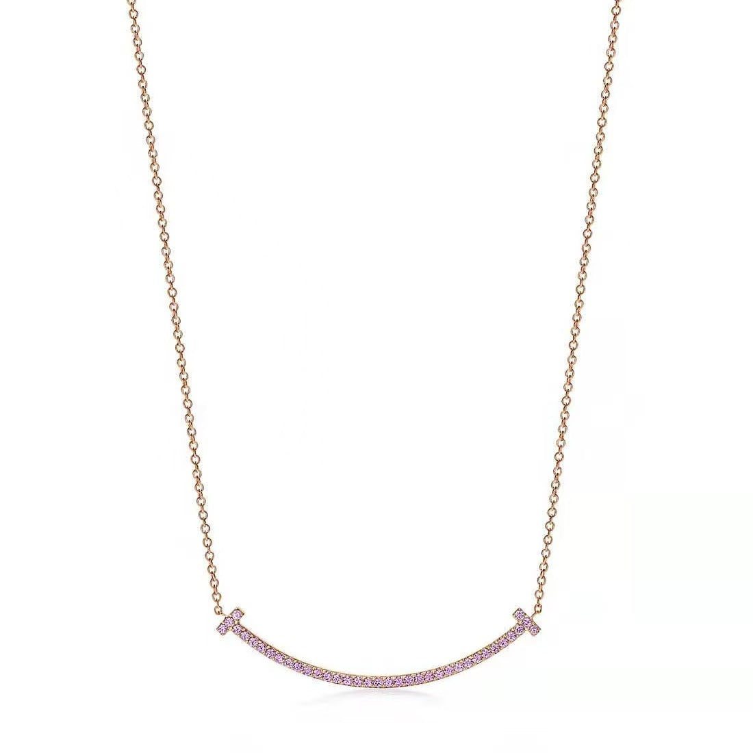 Tiffany Style Smile Cubic Zirconia Necklace detail view 15