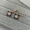 Roberto Coin Style Four-Leaf Clover Cubic Zirconia Earrings detail view 5