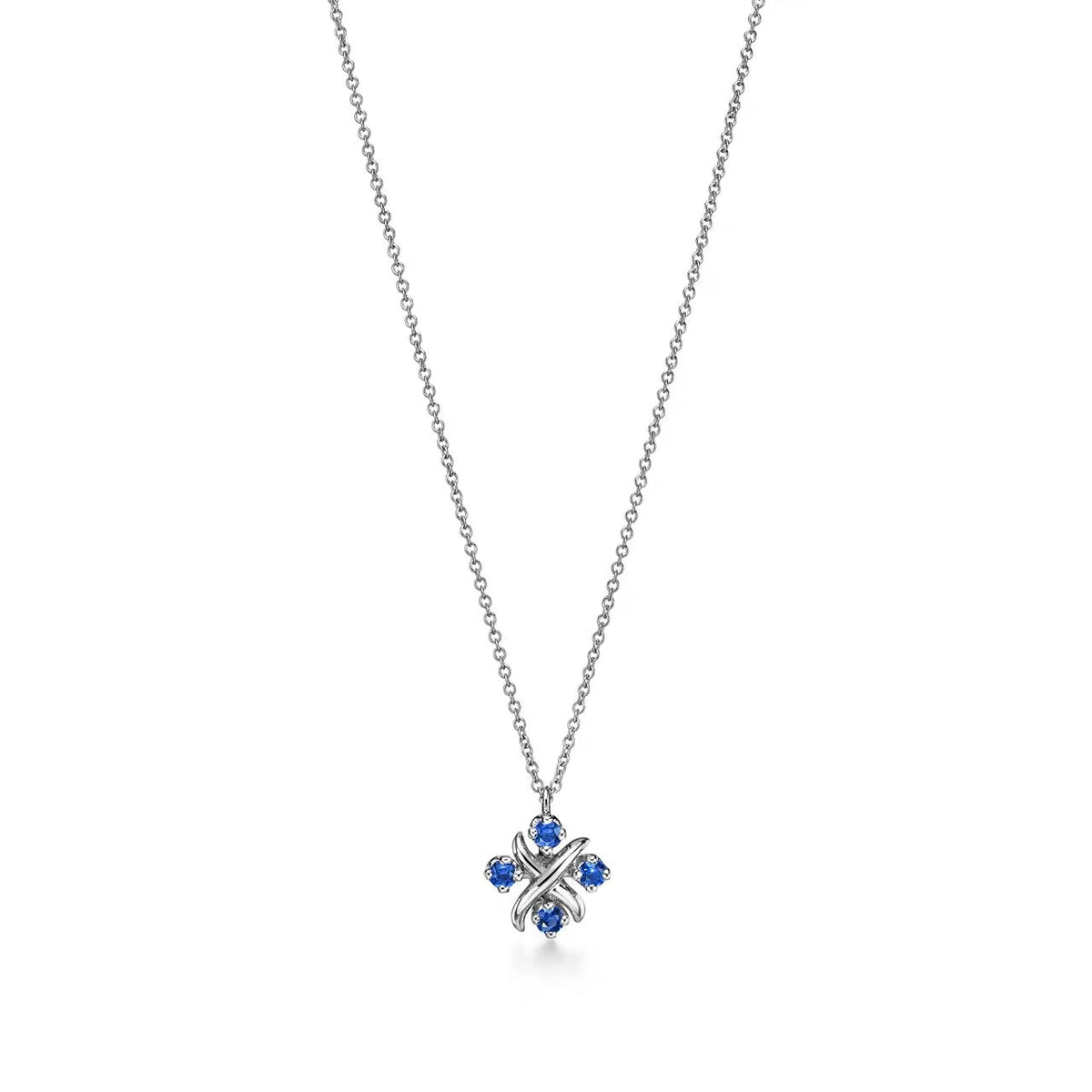 Tiffany Style Four-Leaf Clover Cubic Zirconia 18K Gold-Plated Necklace detail view 4