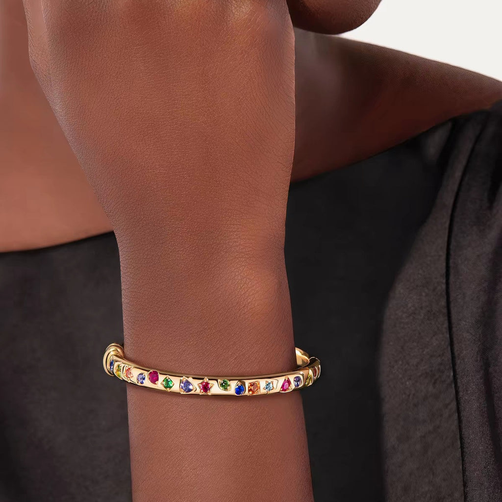 Pomellato Style Multicolor Stone Bangle detail view 3