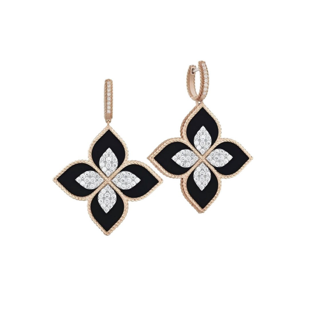 Roberto Coin Style Four-Leaf Clover Cubic Zirconia Earrings detail view 4
