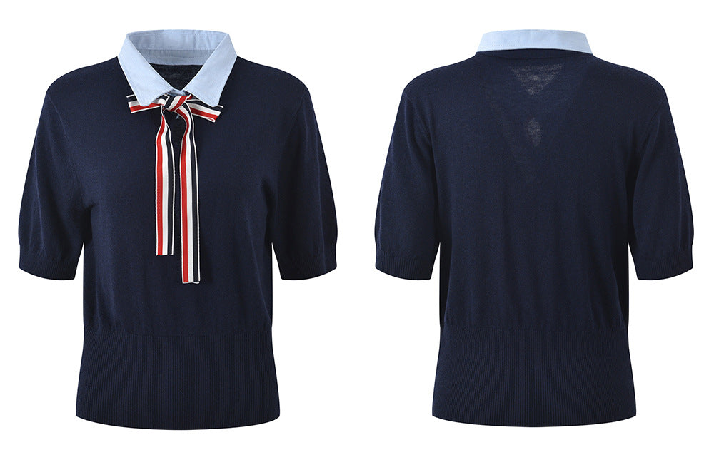 Women's Knitted Wool POLO Shirt THOM TREND