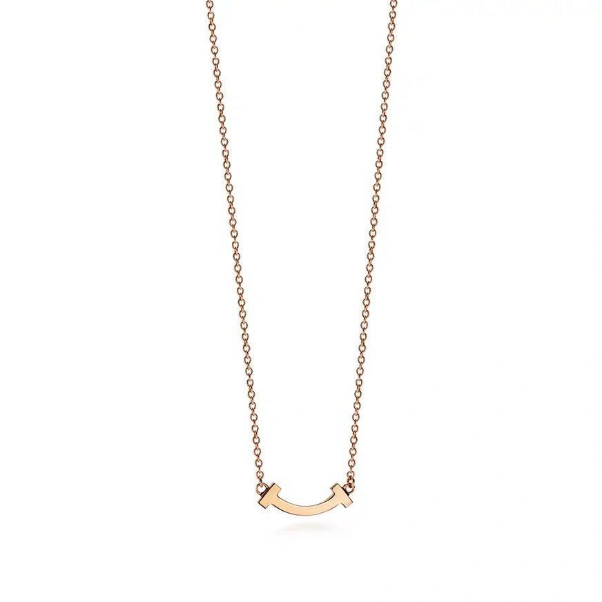 Tiffany Style Smile Cubic Zirconia Necklace detail view 5