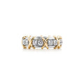 Tiffany Style Crossover Cubic Zirconia 18K Gold-Plated Ring - Gold Tone Two-Tone