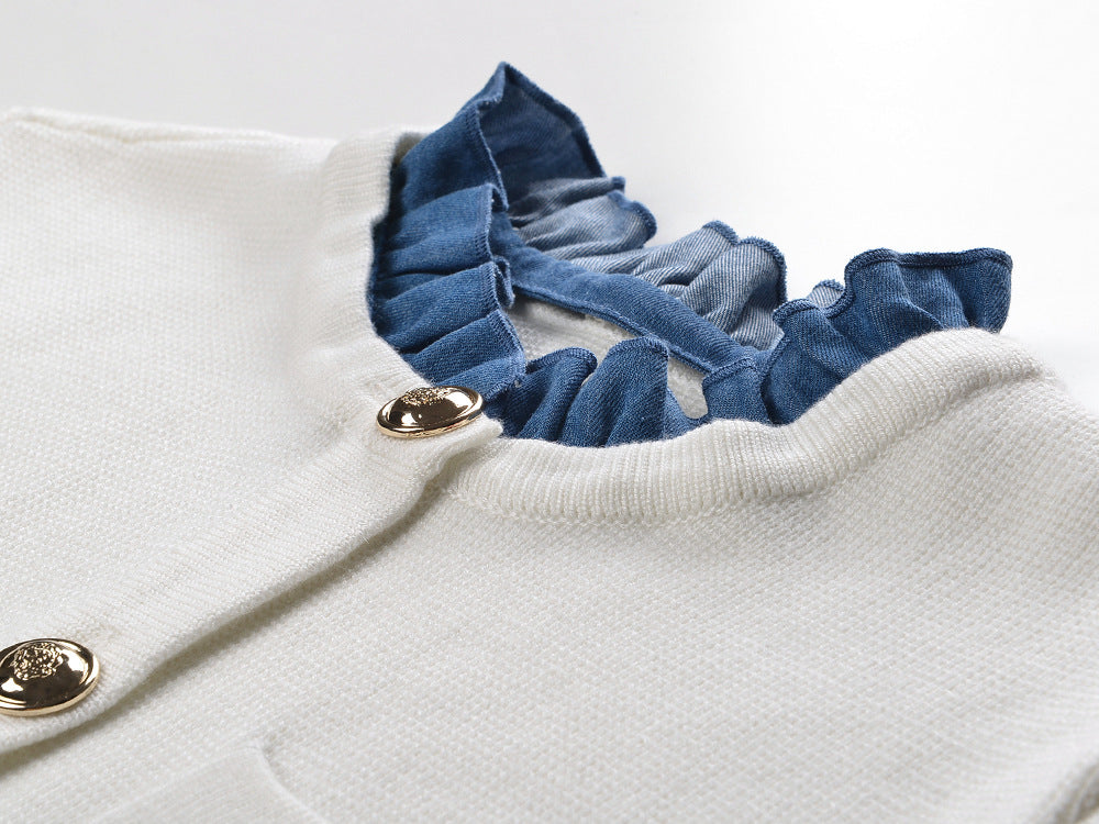 Women's crew neck sweater jacket THOM TREND