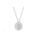 Harry Winston Style Sun Compass Cubic Zirconia 18K Gold-Plated Necklace - Necklace Silver Tone