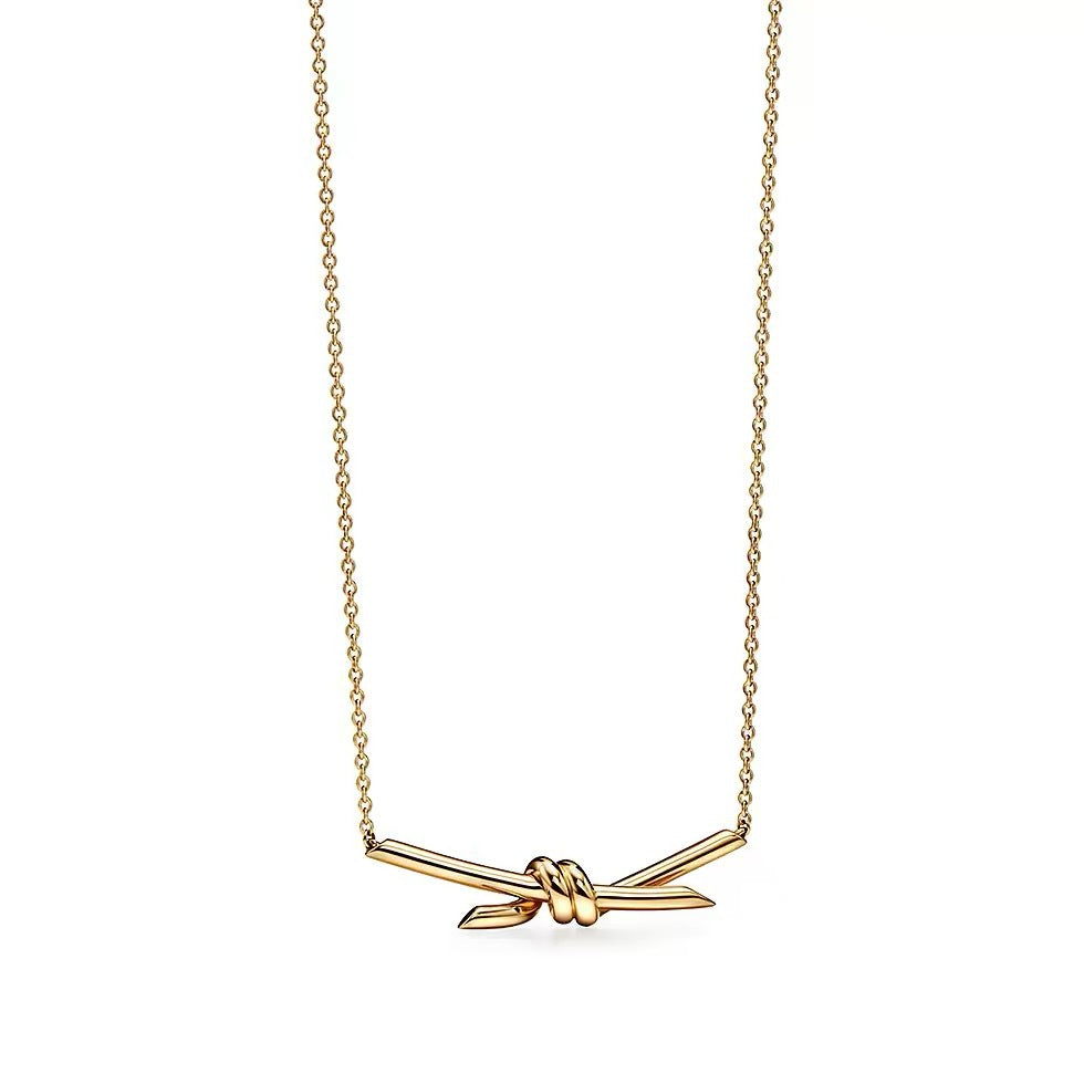 Tiffany Style Knot 18K Gold-Plated Necklace detail view 5