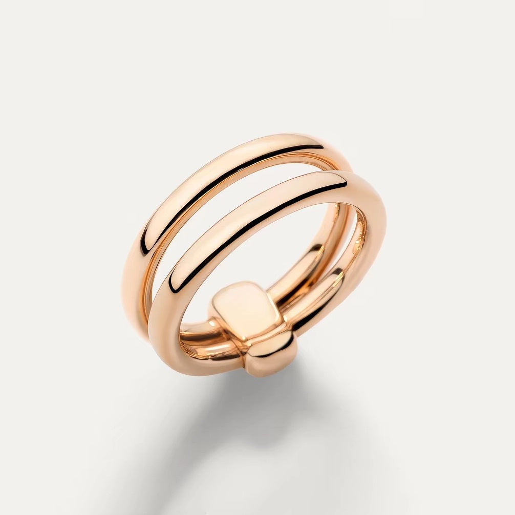 Pomellato Style Pillow Cubic Zirconia 18K Gold-Plated Ring detail view 3