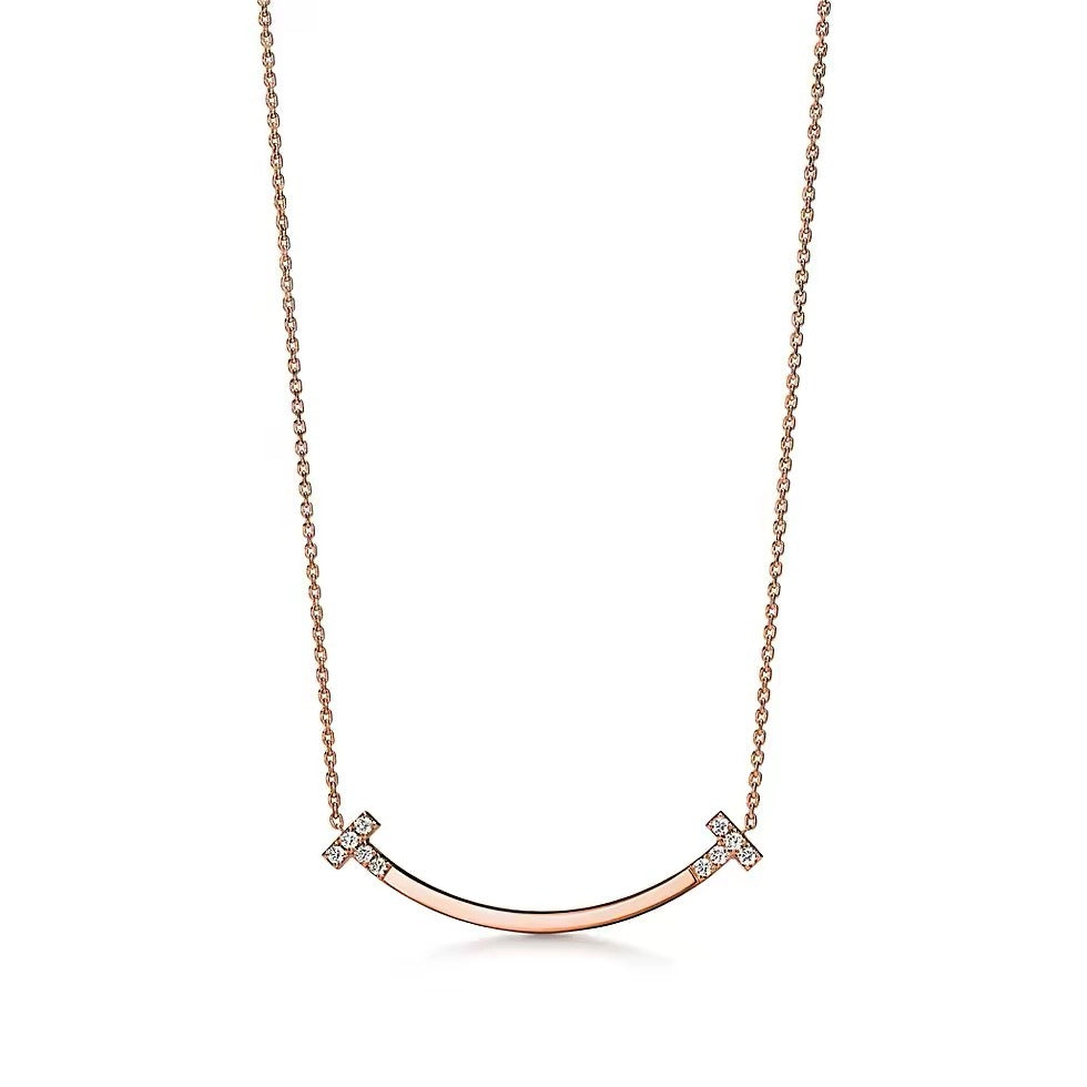 Tiffany Style Smile Cubic Zirconia Necklace detail view 9