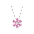 Harry Winston Style Six-Petal Floral Cubic Zirconia White-Gold-Plated Necklace - Necklace Pink