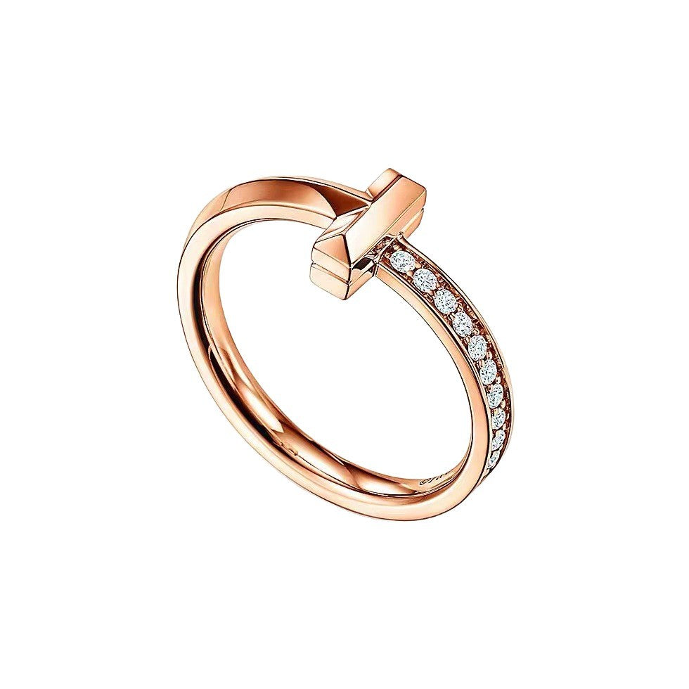 Tiffany Style Knot Cubic Zirconia 18K Gold-Plated Ring detail view 4