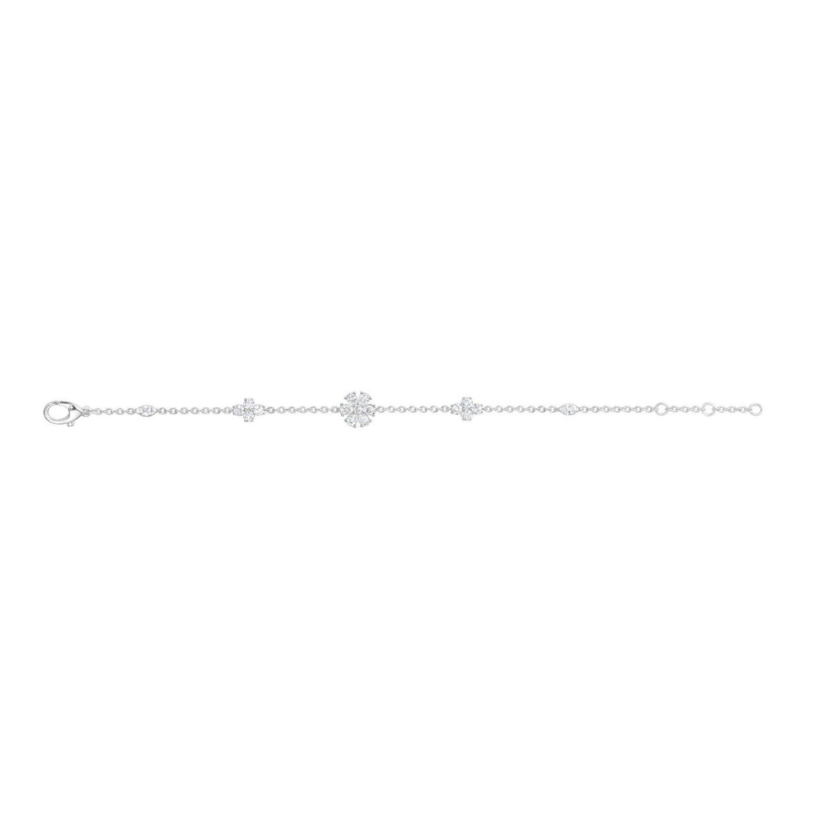 Harry Winston Style Floral Cubic Zirconia Bracelet detail view 1