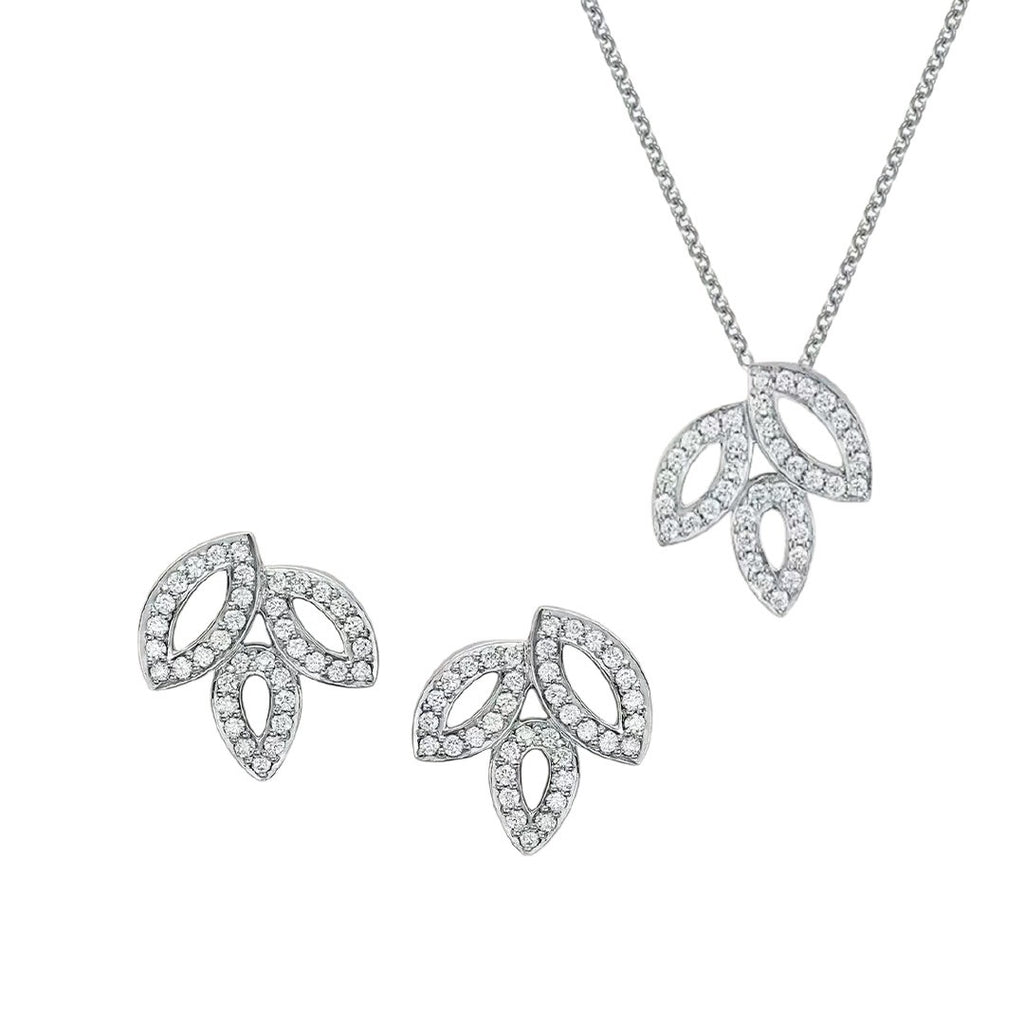 Harry Winston Style Three-Leaf Clover Cubic Zirconia 18K Gold-Plated Earrings detail view 4