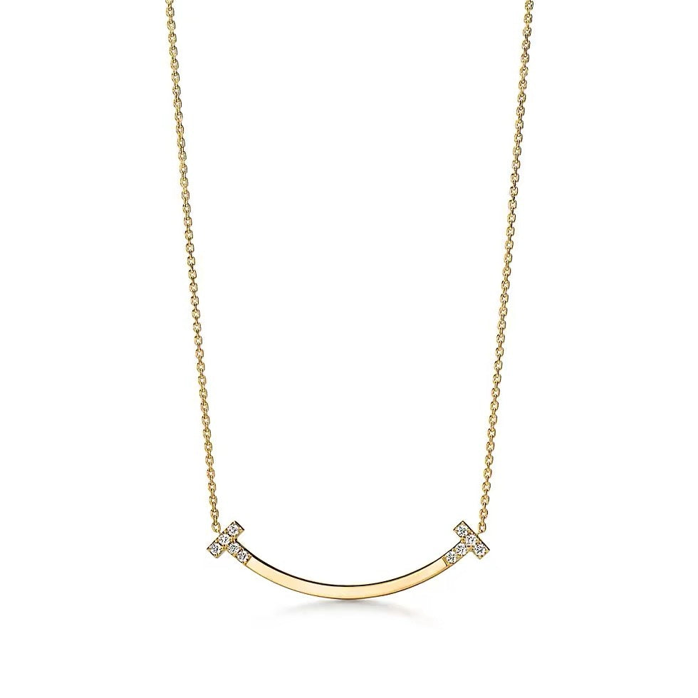 Tiffany Style Smile Cubic Zirconia Necklace detail view 10