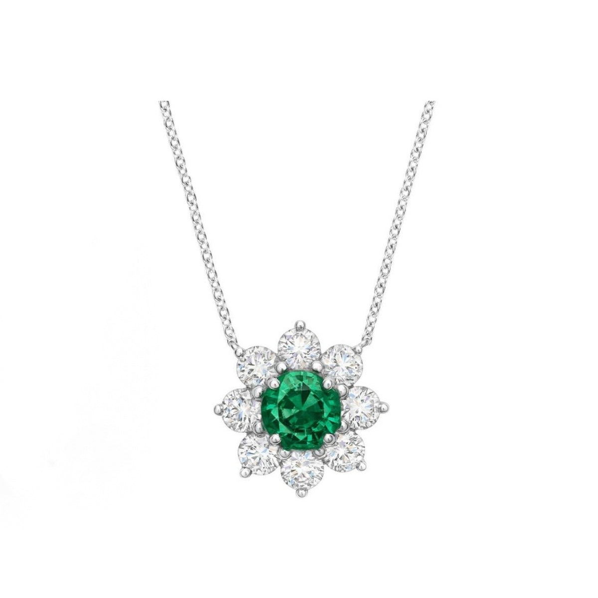 Harry Winston Style Sunflower Cubic Zirconia Necklace detail view 2