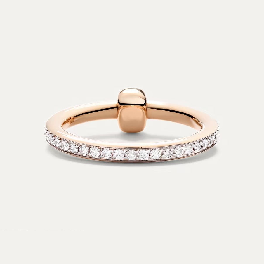 Pomellato Style Classic Cubic Zirconia 18K Gold-Plated Ring detail view 3