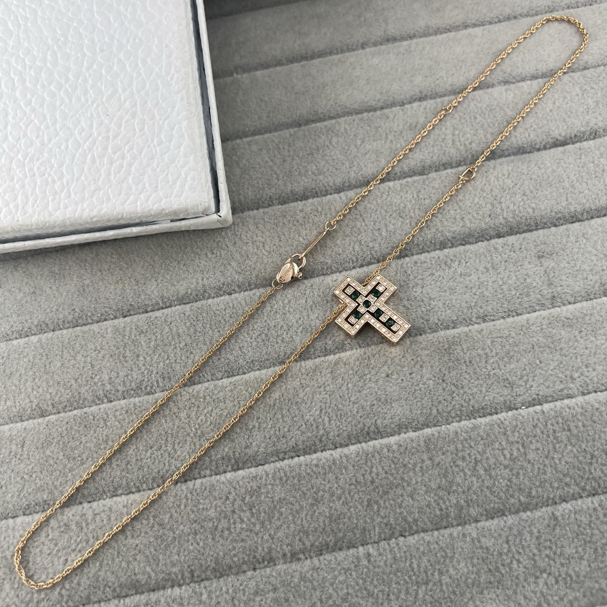 Damiani Style Cross Cubic Zirconia White-Gold-Plated Necklace detail view 6