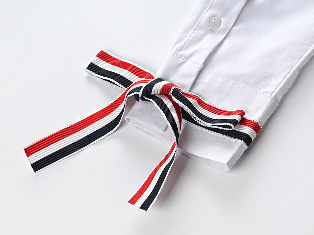 Women's white shirt with bow sleeves THOM TREND