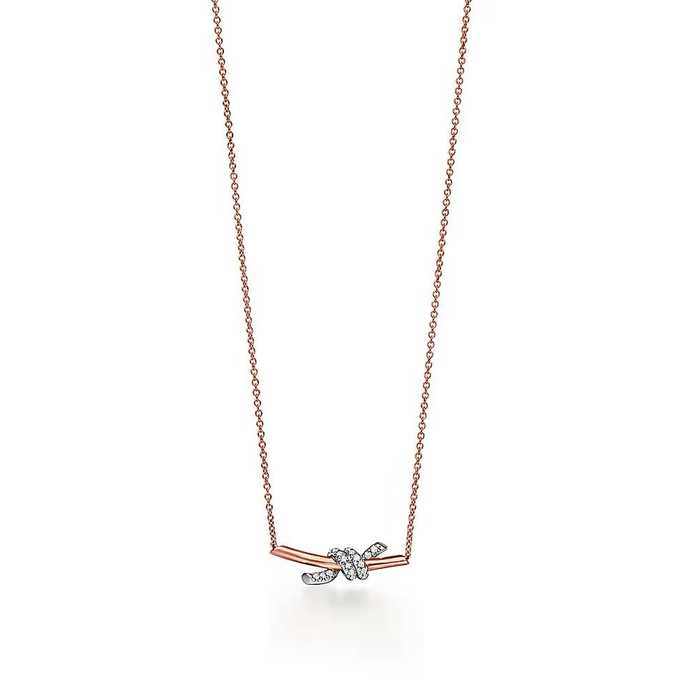 Tiffany Style Knot 18K Gold-Plated Necklace detail view 2