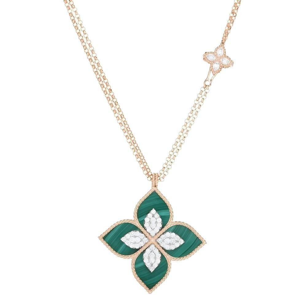 Roberto Coin Style Four-Leaf Clover Cubic Zirconia Necklace detail view 4