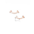 Tiffany Style Smile Cubic Zirconia Earrings - Polished Rose Gold Tone