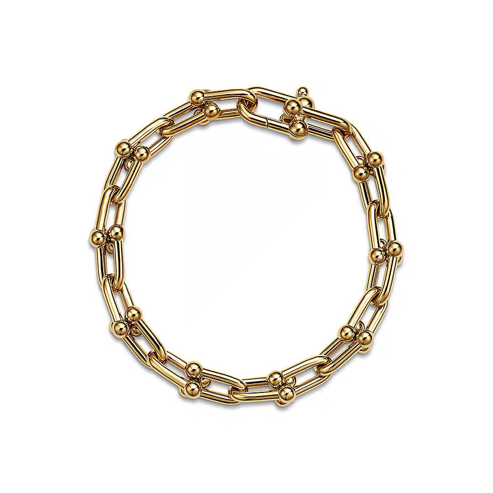 Tiffany Style Horseshoe Cubic Zirconia 18K Gold-Plated Bracelet detail view 6