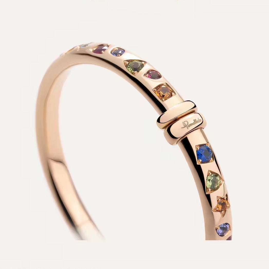 Pomellato Style Multicolor Stone Bangle detail view 2