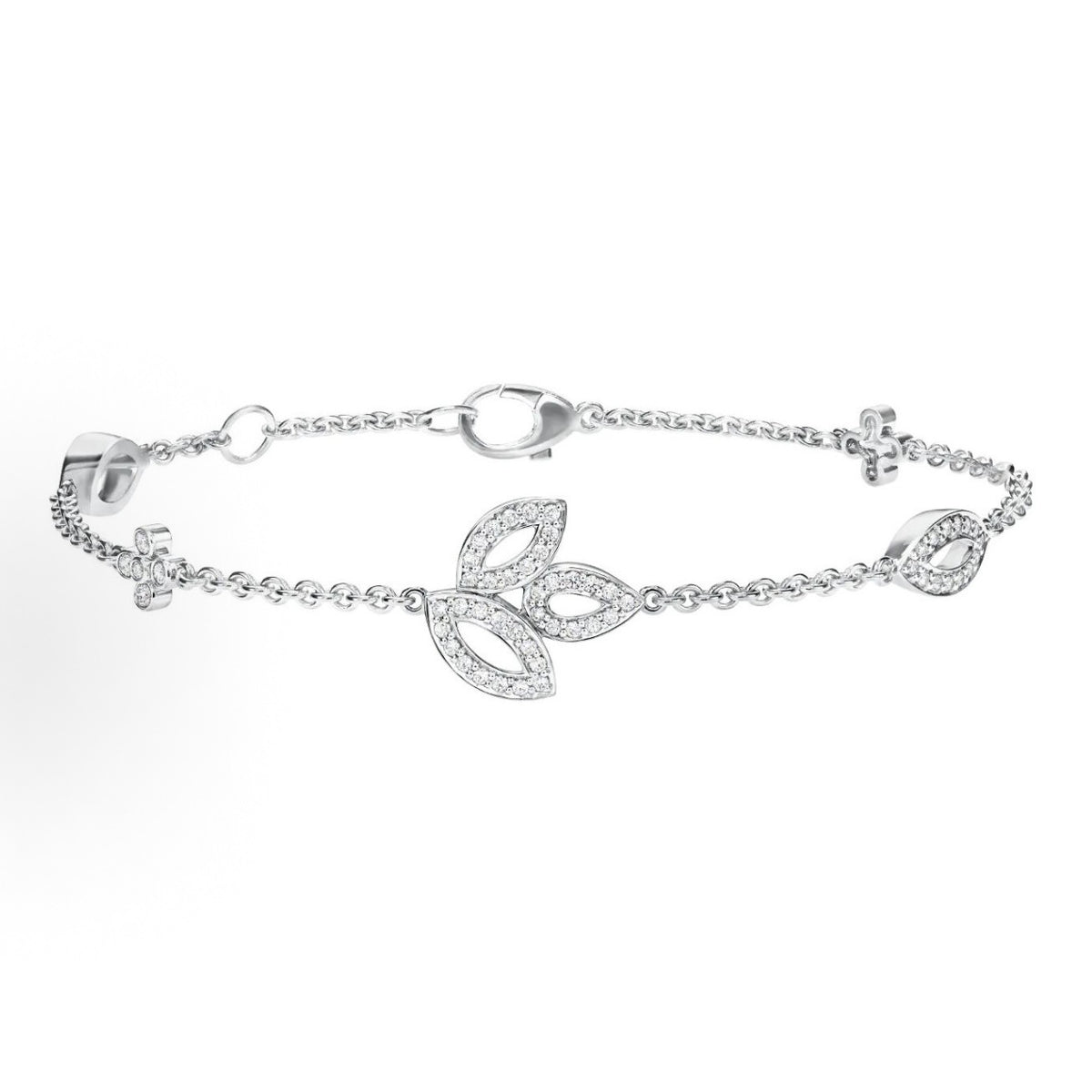 Harry Winston Style Leaf Cubic Zirconia Bracelet detail view 2