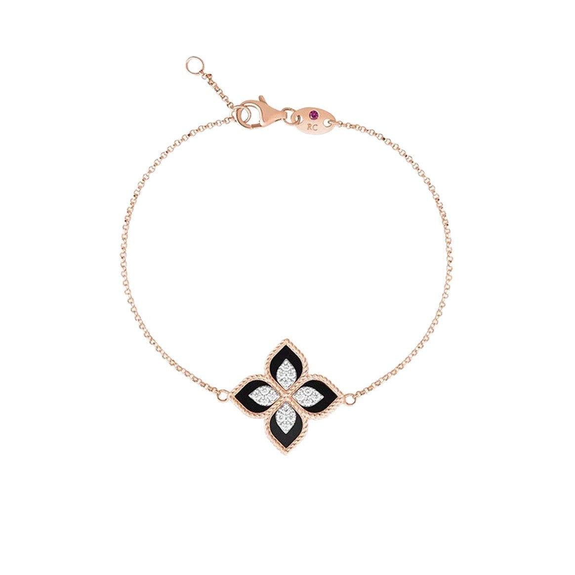 Roberto Coin Style Four-Leaf Clover Cubic Zirconia Bracelet detail view 4