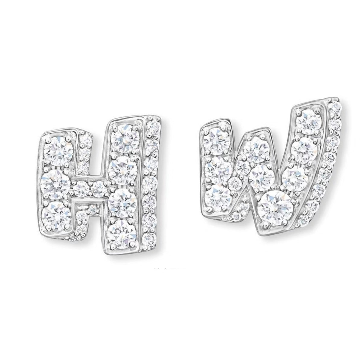 Harry Winston Style Lock Cubic Zirconia Earrings detail view 6