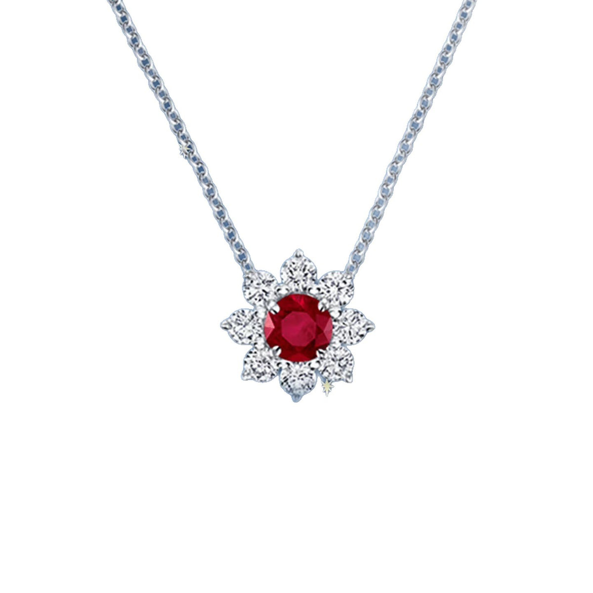 Harry Winston Style Sunflower Cubic Zirconia Necklace detail view 3
