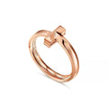 Tiffany Style Knot Cubic Zirconia 18K Gold-Plated Ring detail view 2