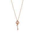Tiffany Style Key Cubic Zirconia 18K Gold-Plated Necklace - Clear Pavé Key Necklace