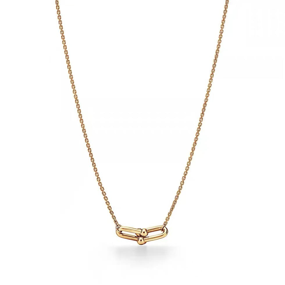 Tiffany Style Horseshoe 18K Gold-Plated Necklace detail view 2