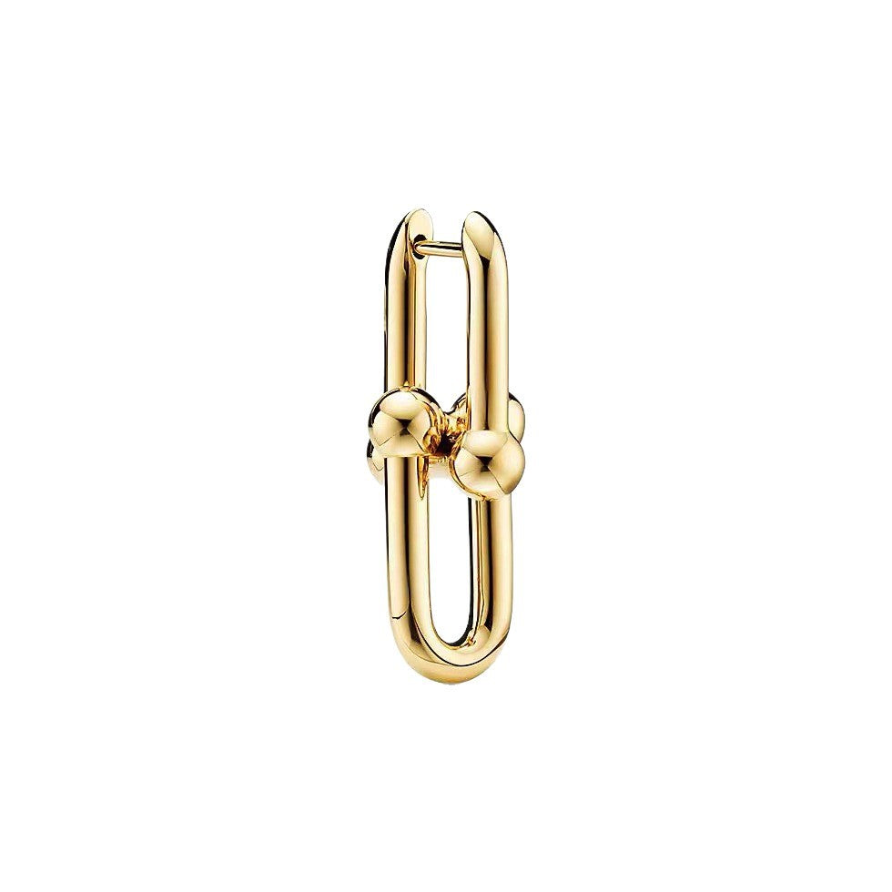 Tiffany Style Horseshoe 18K Gold-Plated Earrings detail view 4
